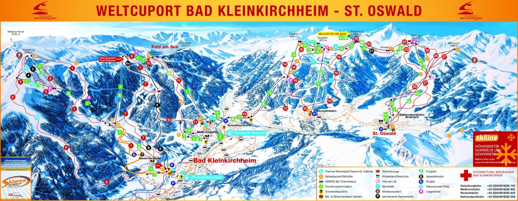 Cartina e mappa delle piste di Bad Kleinkirchheim