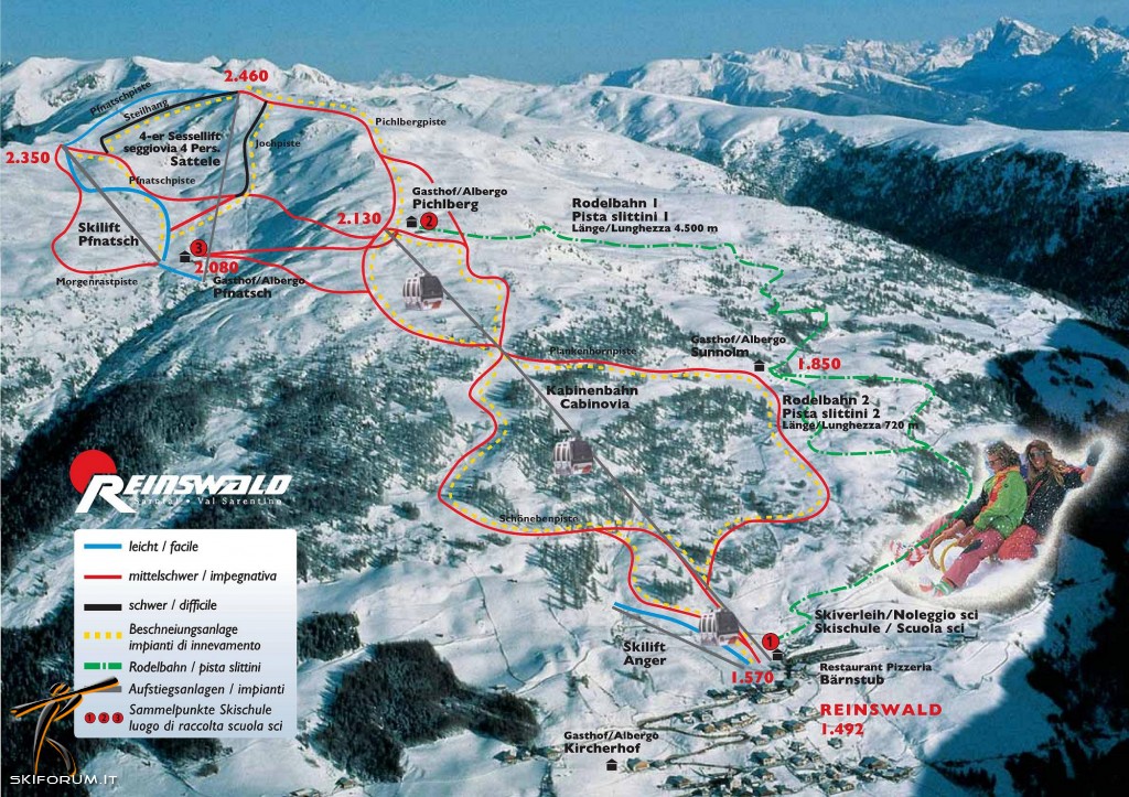 Cartina e mappa delle piste di Reinswald - Val Sarentino