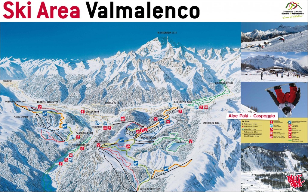 Cartina e mappa delle piste di Chiesa in Val Malenco - Caspoggio