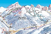 Cartina e mappa delle piste di Alpe Lusia - Bellamonte